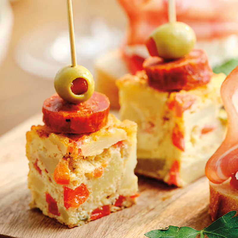 Spanish Tortilla Squares Appetizer Recipe BCLIQUOR